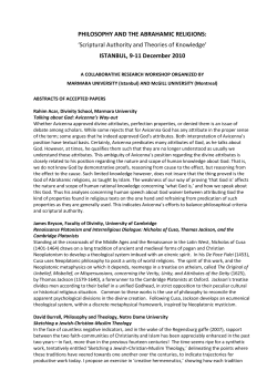PHILOSOPHY AND THE ABRAHAMIC RELIGIONS
