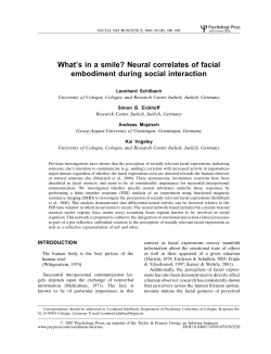 Neural correlates of facial embodiment during social interaction