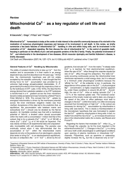 Mitochondrial Ca as a key regulator of cell life and death