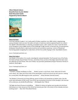 Oliver Wolcott Library Beautiful Ruins by Jess Walter Book