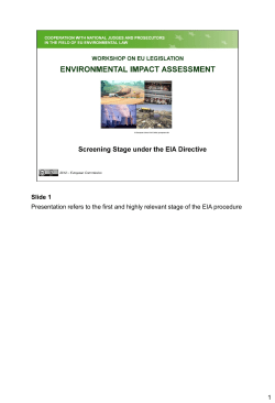 Slide 1 Presentation refers to the first and highly relevant stage of