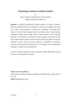 Partitioning variation in multilevel models
