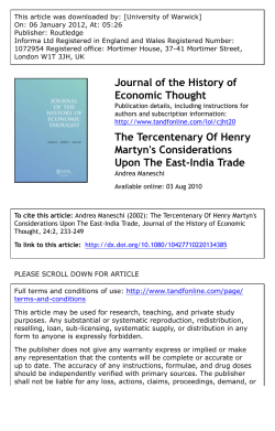 Maneschi article - University of Warwick