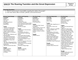 Unit 8: The Roaring Twenties and the Great Depression