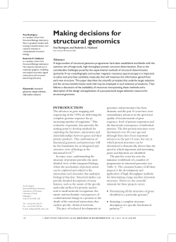 Making decisions for structural genomics