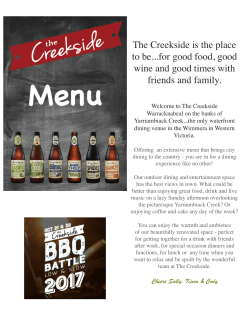 Menu - The Creekside Hotel Warracknabeal