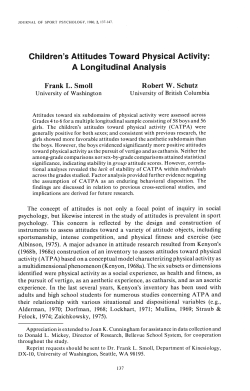 Children`s Attitudes Toward Physical Activity: A