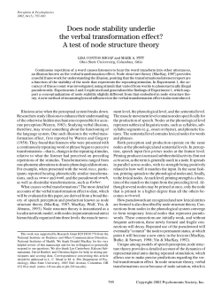 Does Node Stability Underlie the Verbal Transformation Effect? A