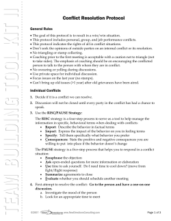 Conflict Resolution Protocol