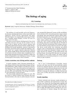 The biology of aging - International Society of Musculoskeletal and