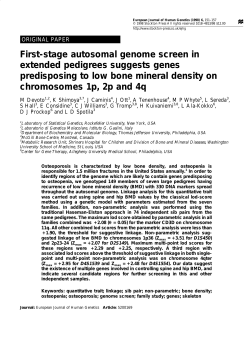 First-stage autosomal genome screen in extended