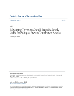 Babysitting Terrorists: Should States Be Strictly Liable for Failing to