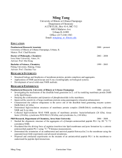Curriculum Vitae - School of Chemical Sciences