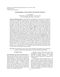 Femtotechnology: Nuclear Matter with Fantastic Properties