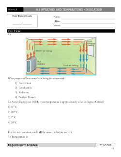 5.1 (WEATHER AND TEMPERATURE) &bull; INSOLATION Regents