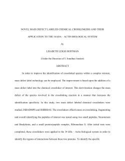 NOVEL MASS DEFECT LABELED CHEMICAL CROSSLINKERS