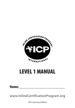 level 1 manual - Inline Certification Program