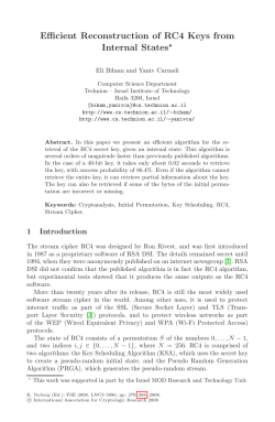 Efficient Reconstruction of RC4 Keys from Internal States