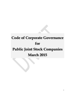 Code of Corporate Governance for Public Joint Stock Companies