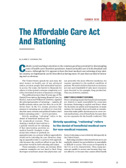 The Affordable Care Act And Rationing