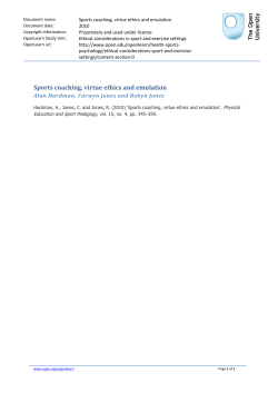 Sports coaching, virtue ethics and emulation