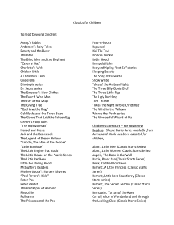 Classics for Children To read to young children