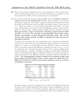 Responses to the NuSAG committee from the T2K 2KM group