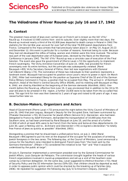 The Vélodrome d`hiver Round-up: July 16 and 17, 1942