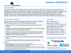 Solution Definition - Enterprise Architects