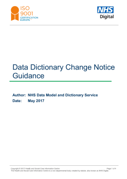 Data Dictionary Change Notice Guidance
