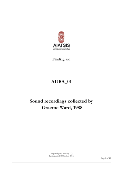 Guide to sound recordings collected by Graeme Ward, 1988