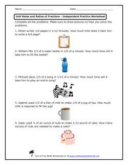 Unit Rates and Ratios of Fractions Independent Practice Worksheet