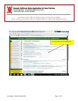 Sample California State Application for Suzy Fairview