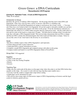 Green Genes: a DNA Curriculum