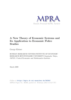 A New Theory of Economic Systems and Its Application to Economic
