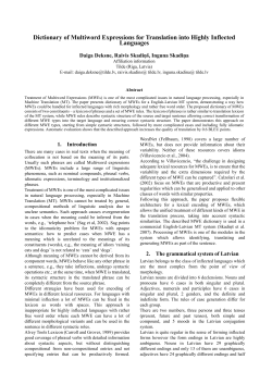 Dictionary of multiword expressions for translation into