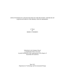 i EFFECTIVENESS OF ULTRAFILTRATION ON THE