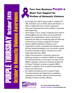 October is Domestic Violence Awareness PURPLE THURSDAY