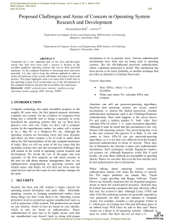 Proposed Challenges and Areas of Concern in Operating System