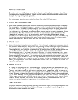 READING A PACE CLOCK One of the main thing that frustrates us