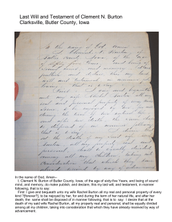 Last Will and Testament of Clement N. Burton