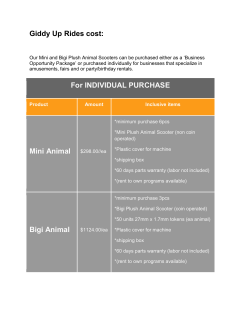 Giddy Up Rides cost: For INDIVIDUAL PURCHASE Mini Animal
