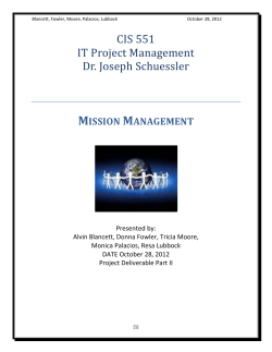 Fall 2012 Project - Joseph H. Schuessler, PhD