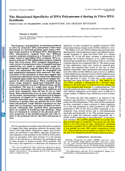 The Mutational Specificity of DNA Polymerase