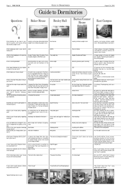 Guide to Dormitories