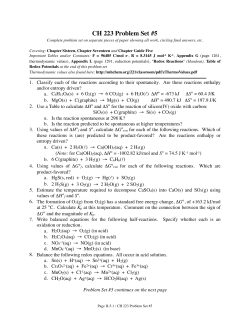 CH 223 Problem Set #5