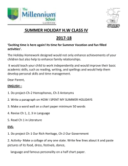 summer holiday hw class iv 2017-18