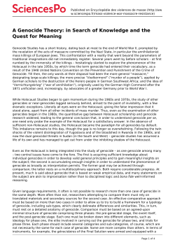 A Genocide Theory: in Search of Knowledge and the