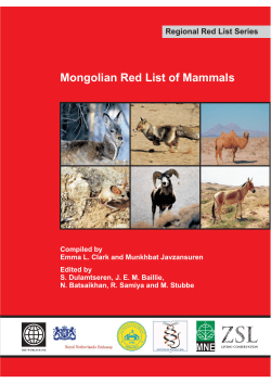 Mongolian Red List of Mammals