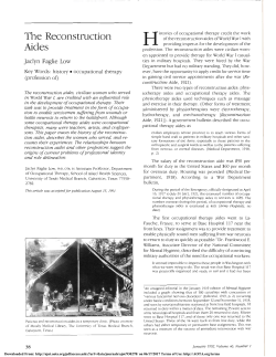 The Reconstruction Aides - American Journal of Occupational Therapy